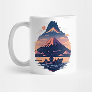 Serene Mount Fuji Sunset Peaceful River Scenery Mug